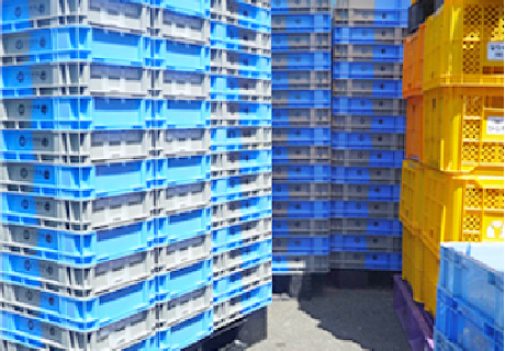 通い箱の出荷用梱包